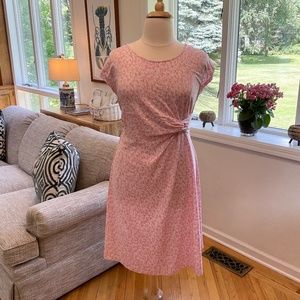 Lands End Pink & White Cap Sleeve Summer Sailboat Dress NWOT Sz Lg